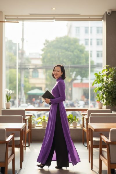 thuê áo dài tím hcm