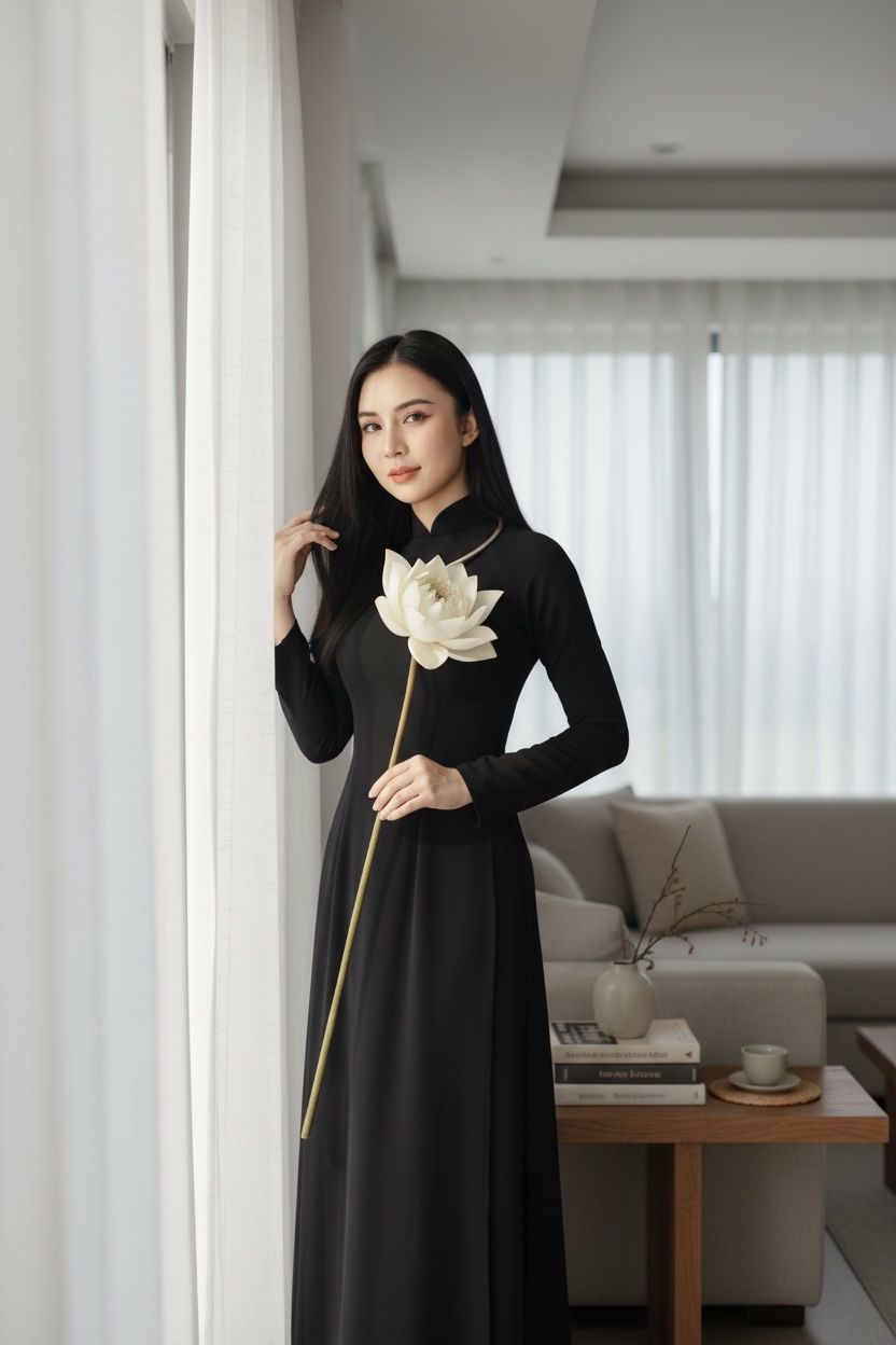 thuê áo dài đen hcm