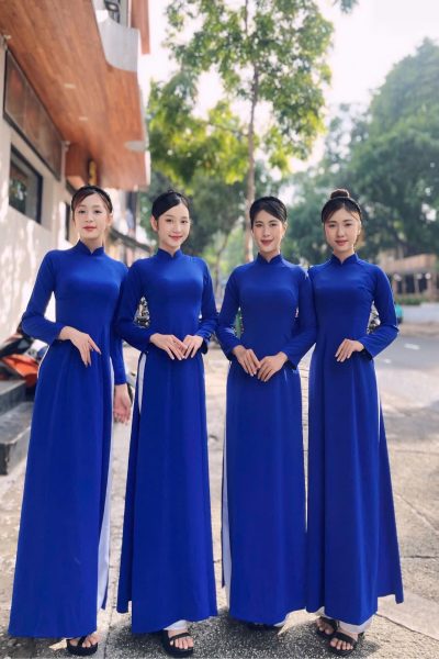 áo dài xanh coban hcm