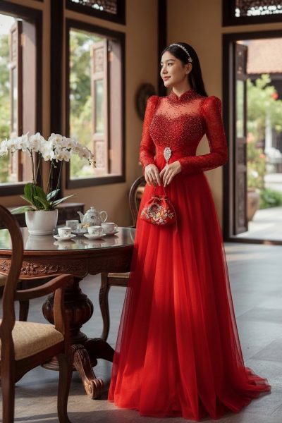 thuê áo dài cô dâu