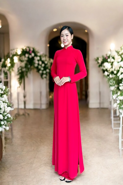 áo dài đỏ đô