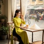 thuê áo dài xanh cốm